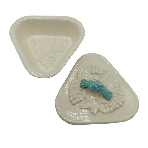 Mid-Century Modern Grapes Turquoise & White Lazy Susan Serving Set - Picture 5 of 12